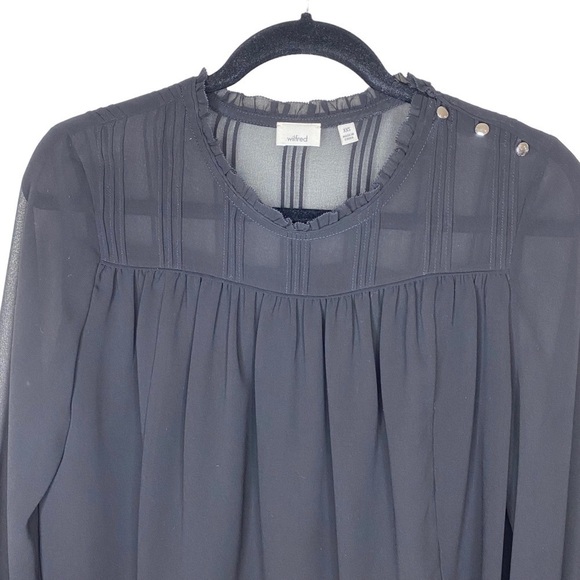ARITZIA Wilfred Lourdes Chiffon Long Sleeve Prairie Blouse - Picture 5 of 13